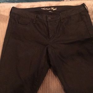 American Eagle black shimmer jeggings